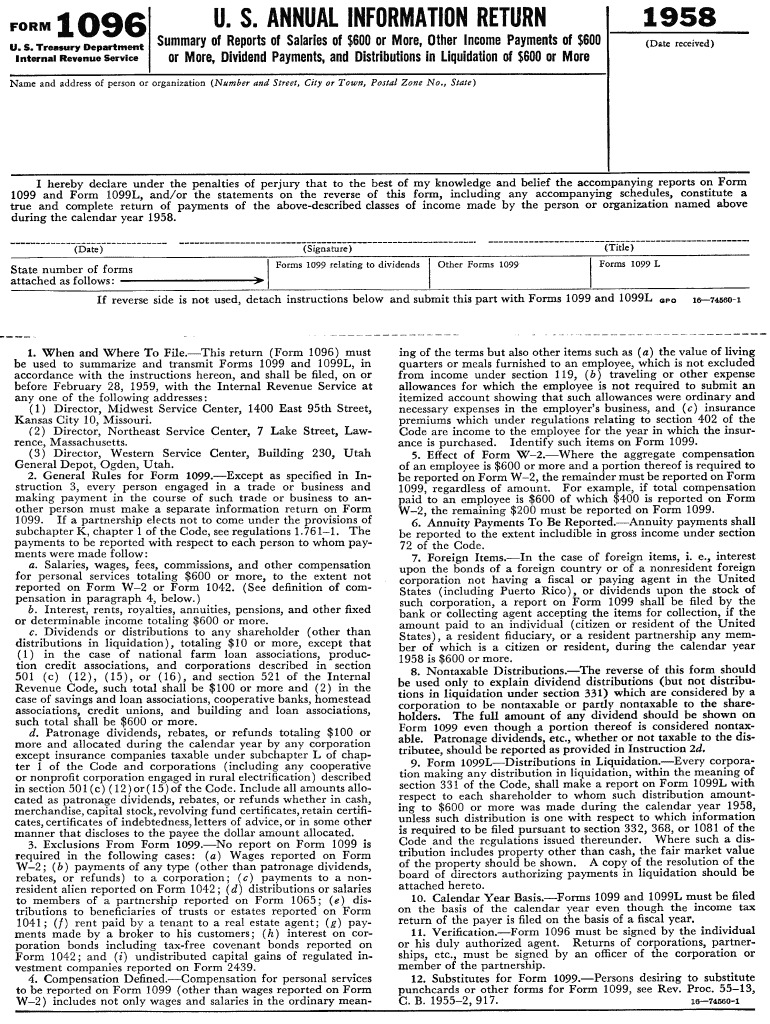 printable form 1096 printable form 1096