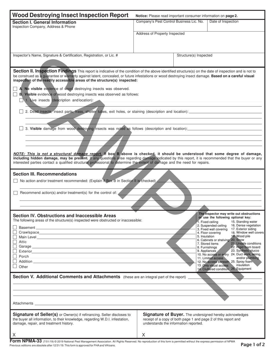 npma 33 printable form