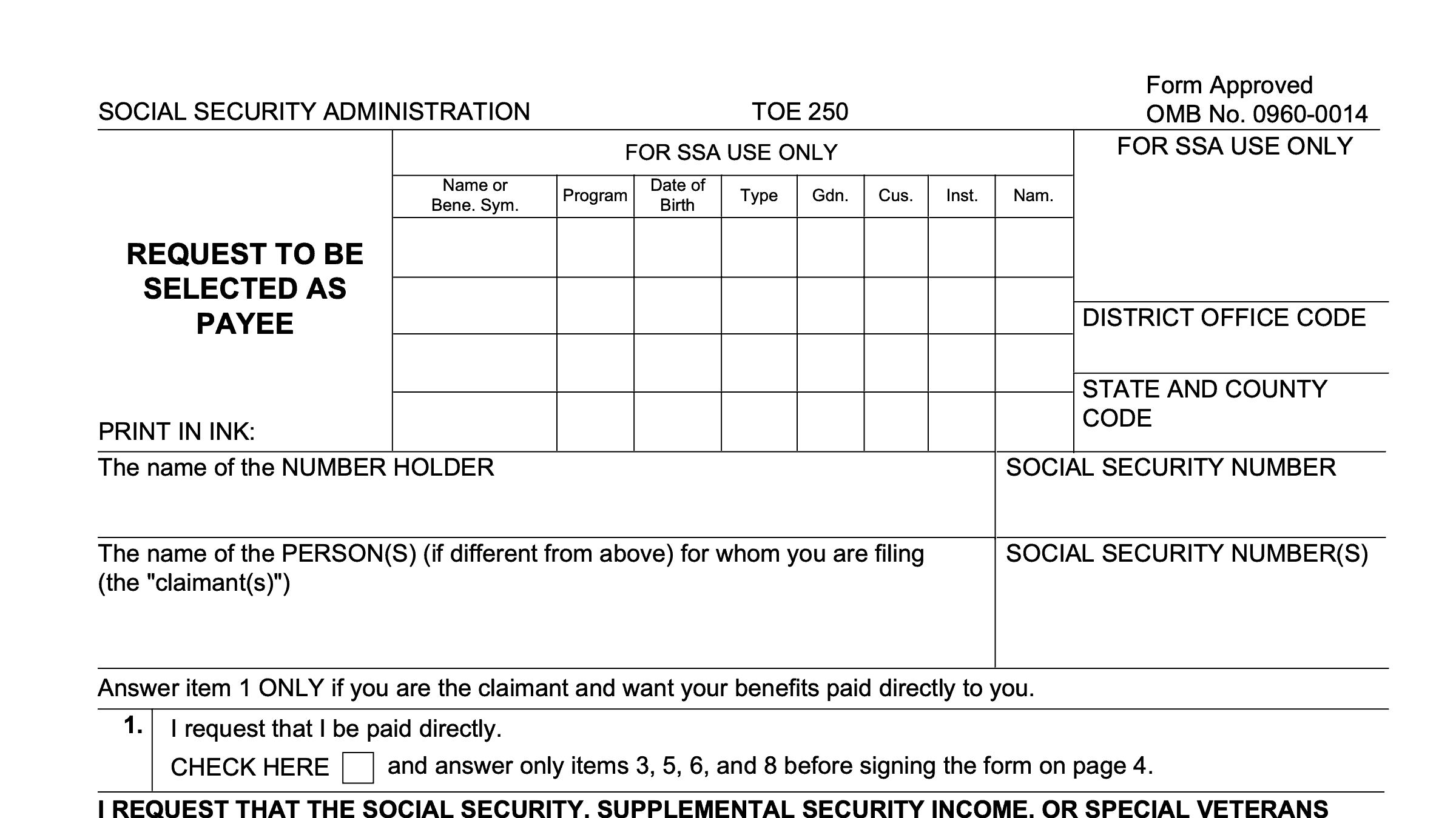 Form SSA 11 BK A Representative Payee Guide Form SSA 11 BK A Representative Payee Guide