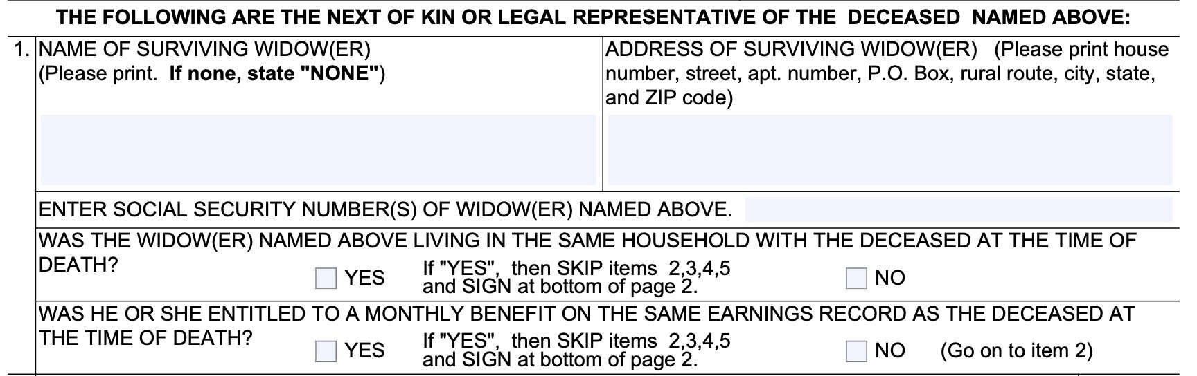 Form SSA 1724 Instructions Claims On Behalf Of A Decedent Form SSA 1724 Instructions Claims On Behalf Of A Decedent
