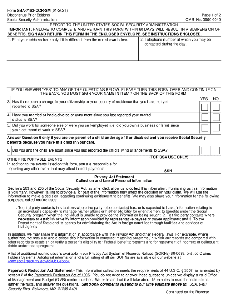 ssa 623 printable form