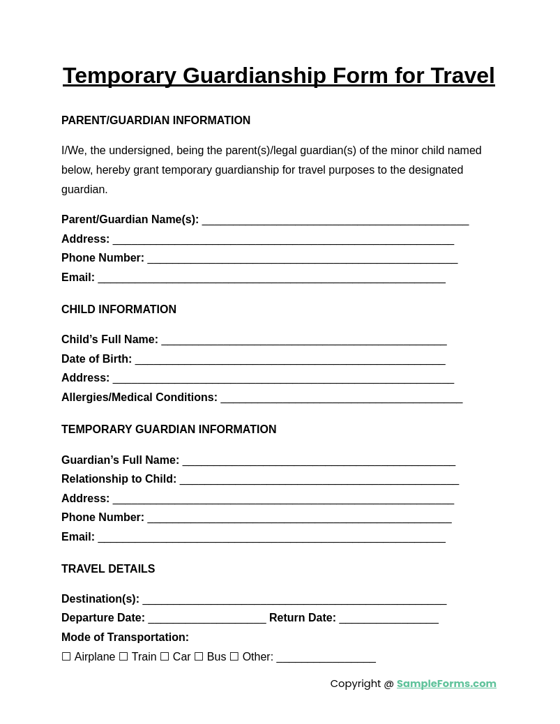 printable legal guardianship forms pdf