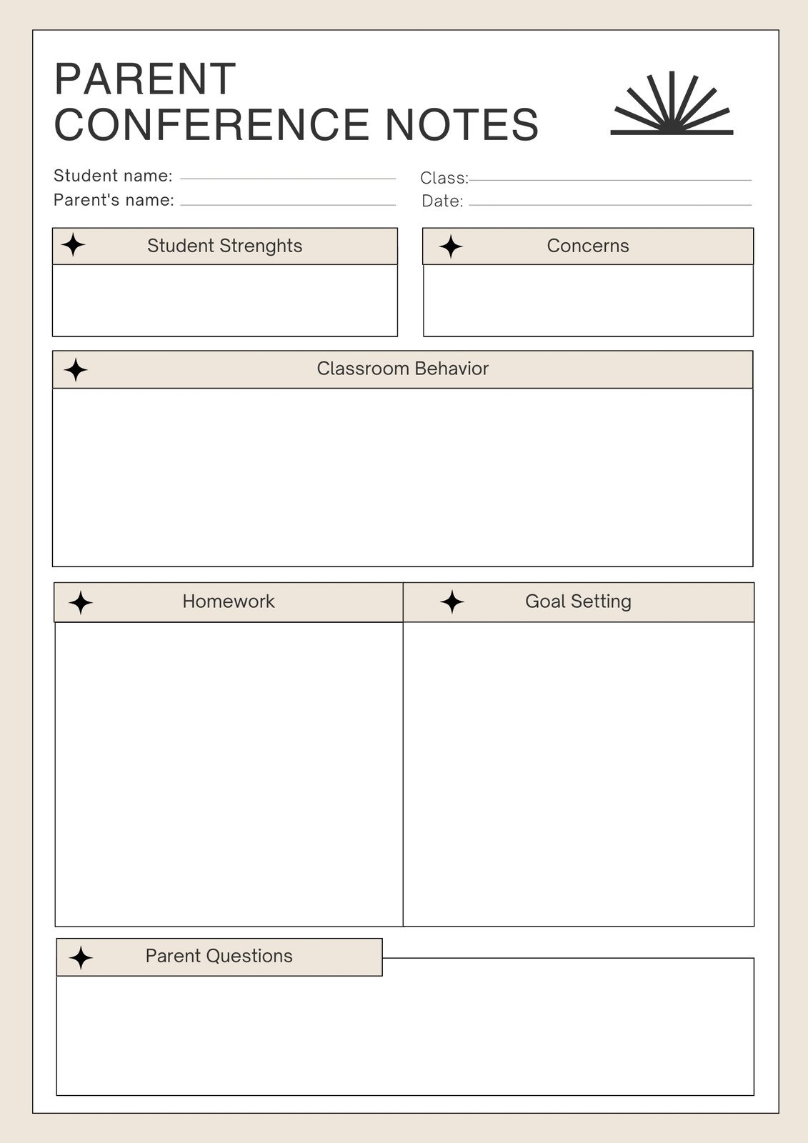 Free And Customizable Parent Teacher Conference Templates