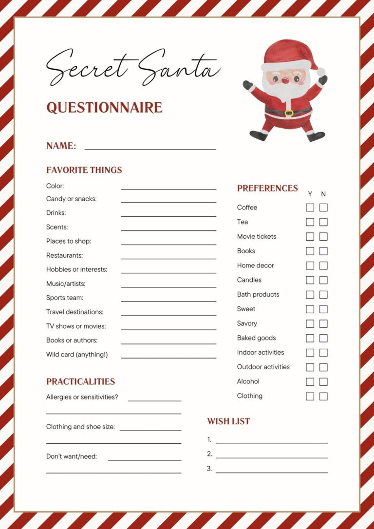 Free And Customizable Secret Santa Templates