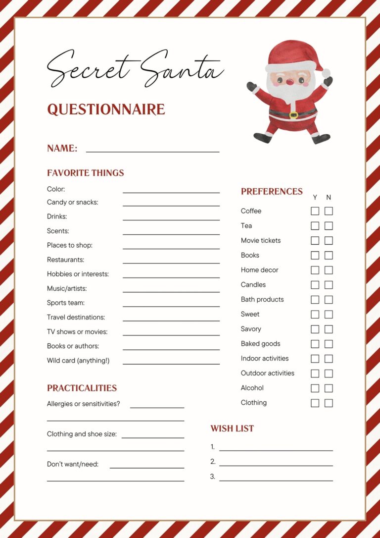 Free And Customizable Secret Santa Templates