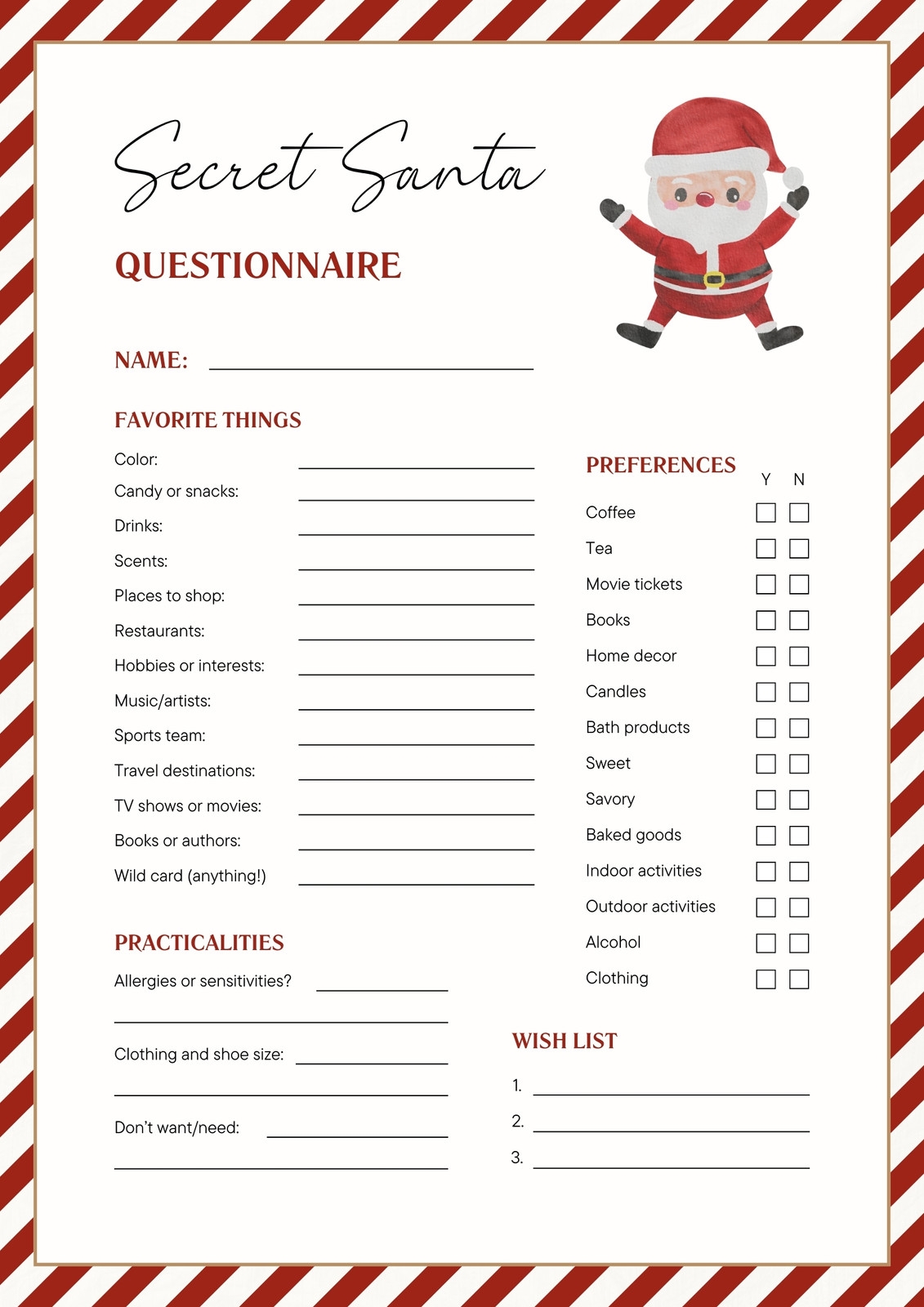 Free And Customizable Secret Santa Templates