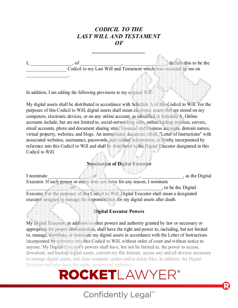 free printable codicil form free printable codicil form