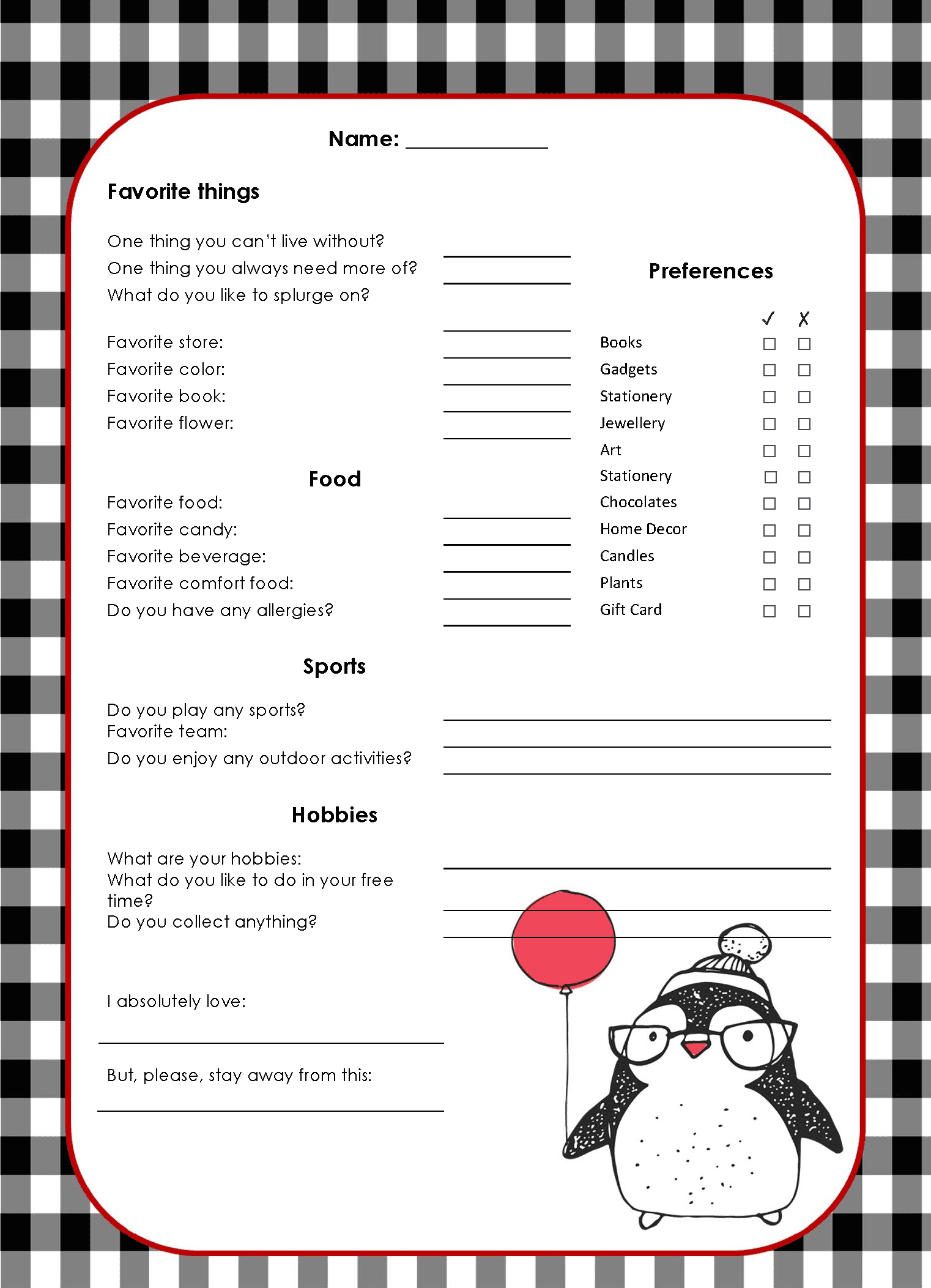 Free Editable Secret Santa Form Template
