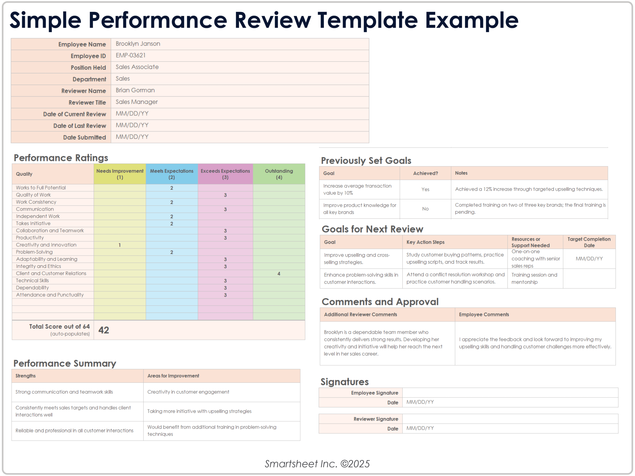 free employee evaluation forms printable