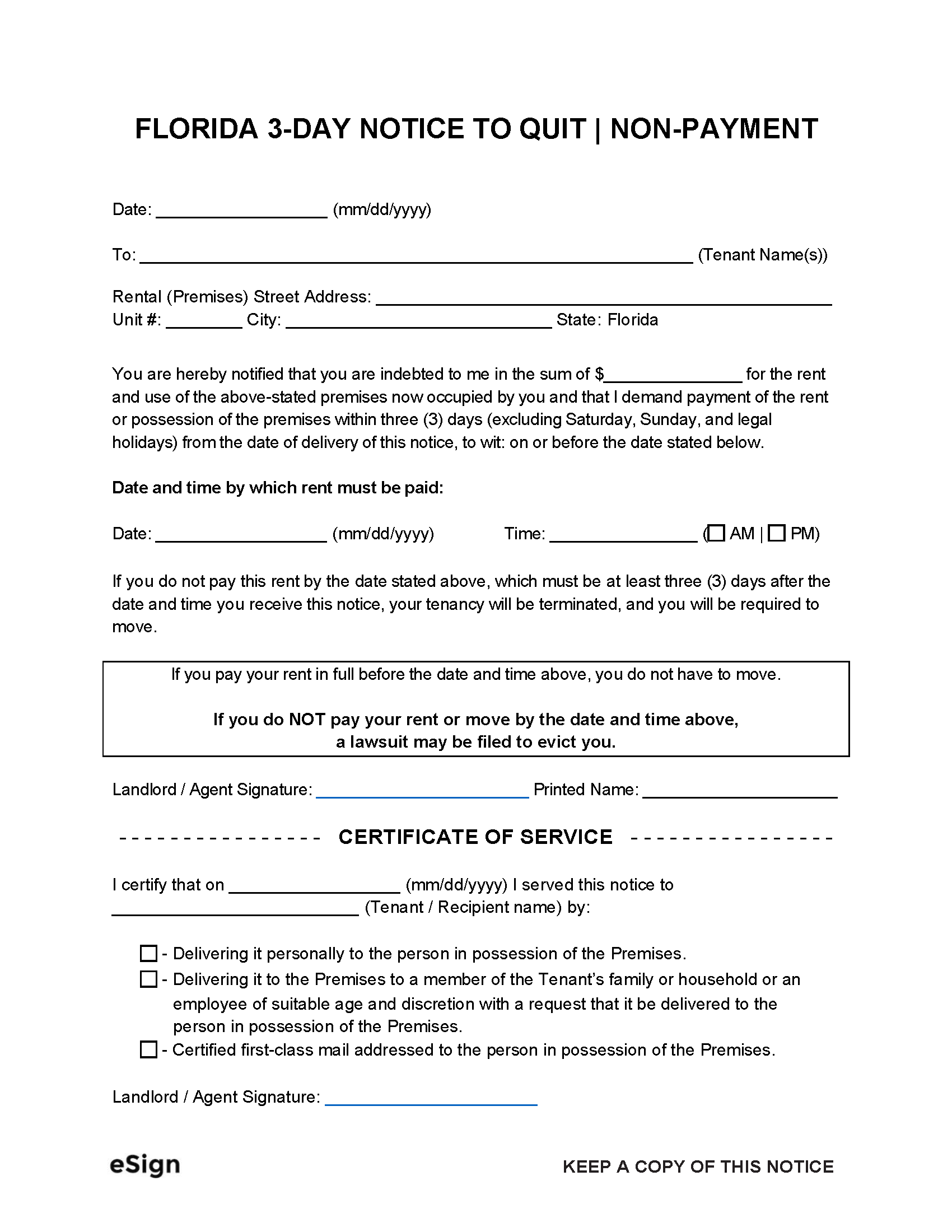 free printable 3 day notice form free printable 3 day notice form