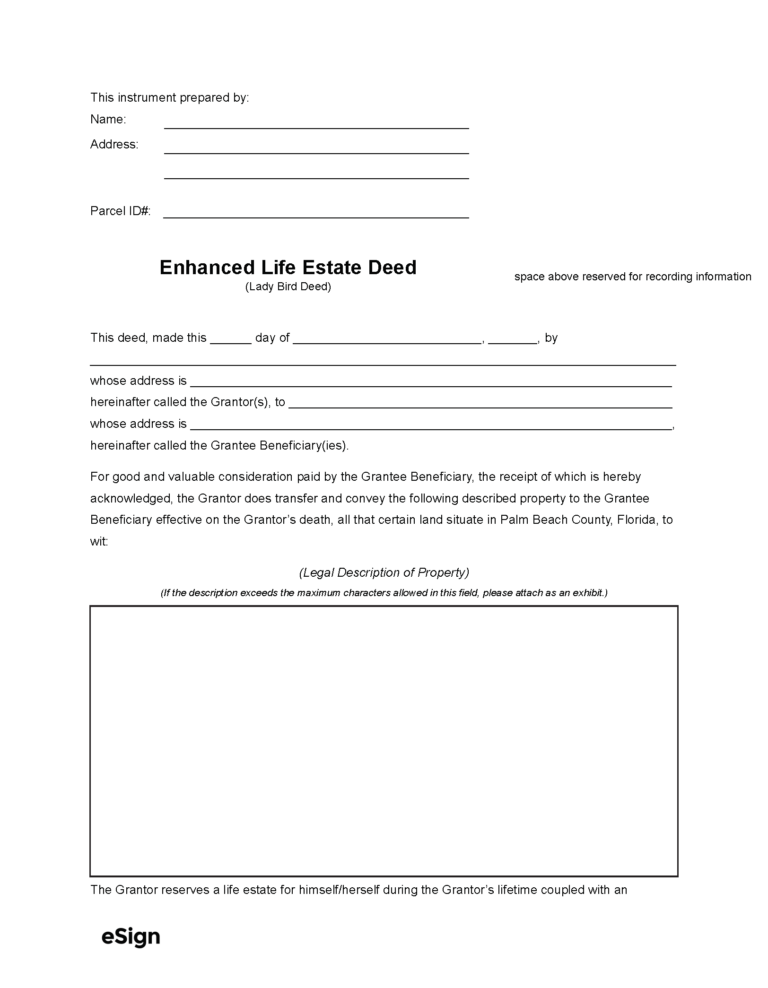 Free Florida Lady Bird Deed Form PDF