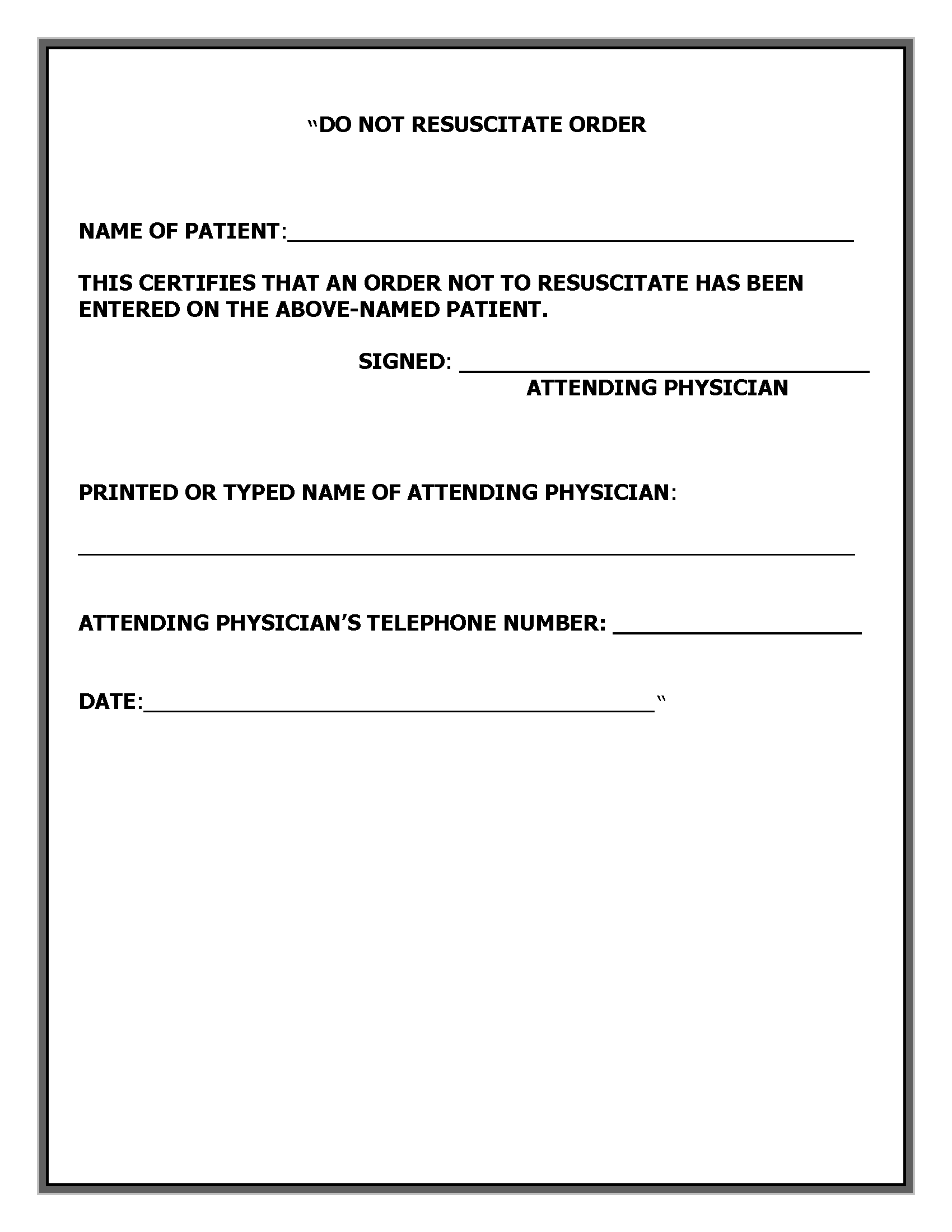 printable dnr form printable dnr form