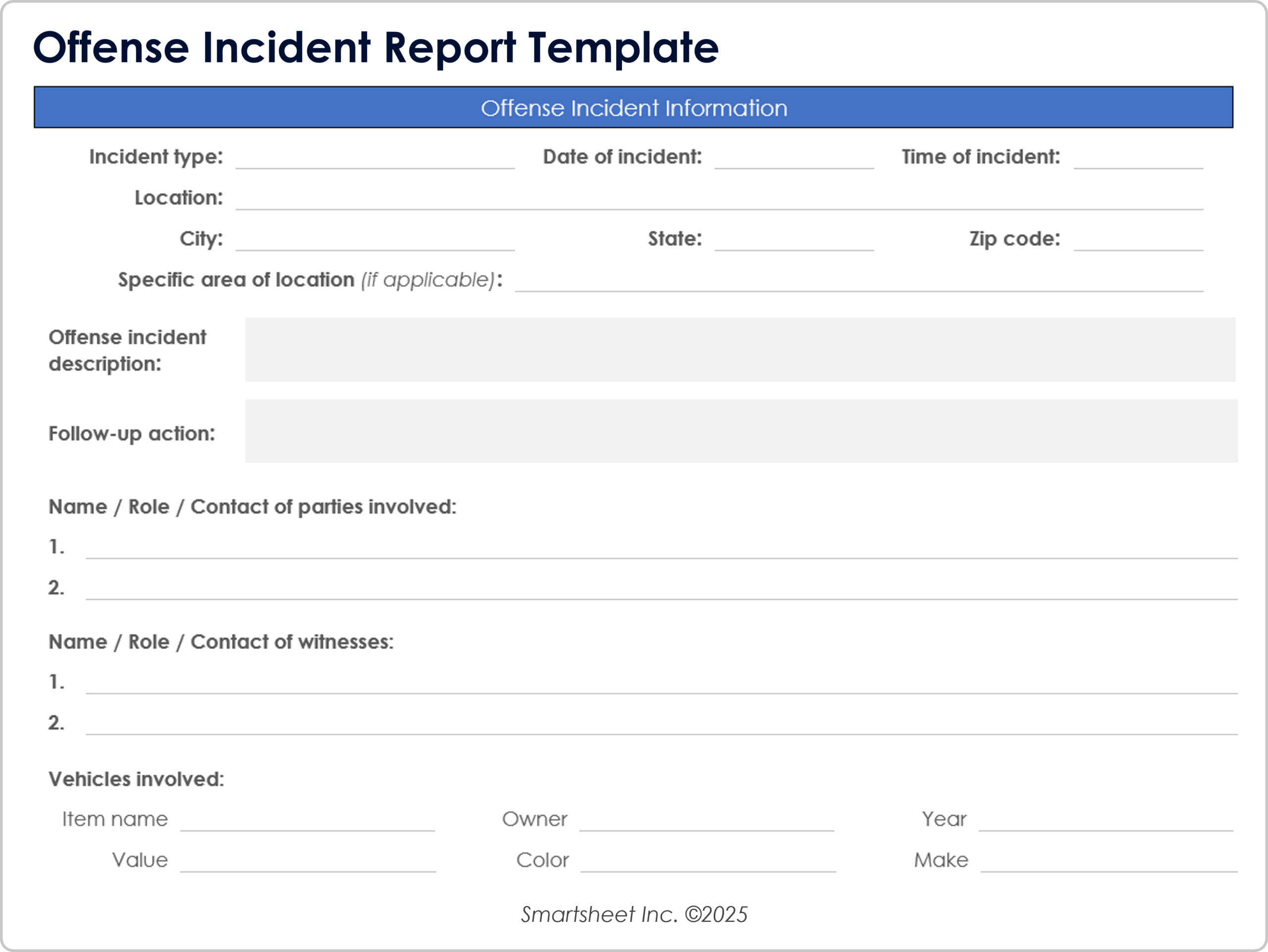 Free Incident Report Templates All Formats All Types Free Incident Report Templates All Formats All Types