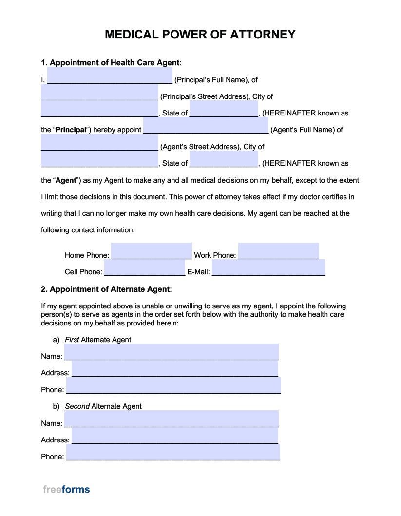 free printable poa forms