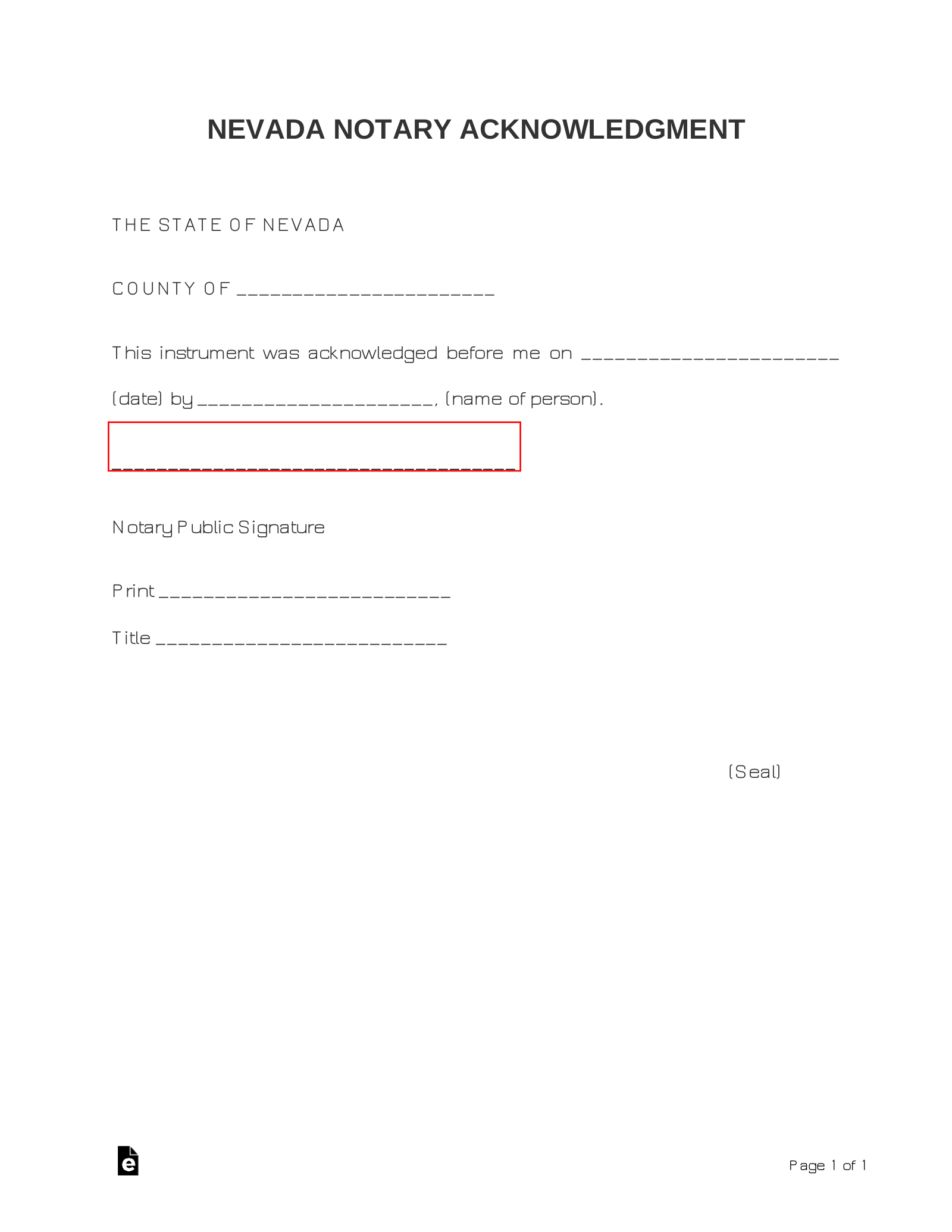 printable notary forms