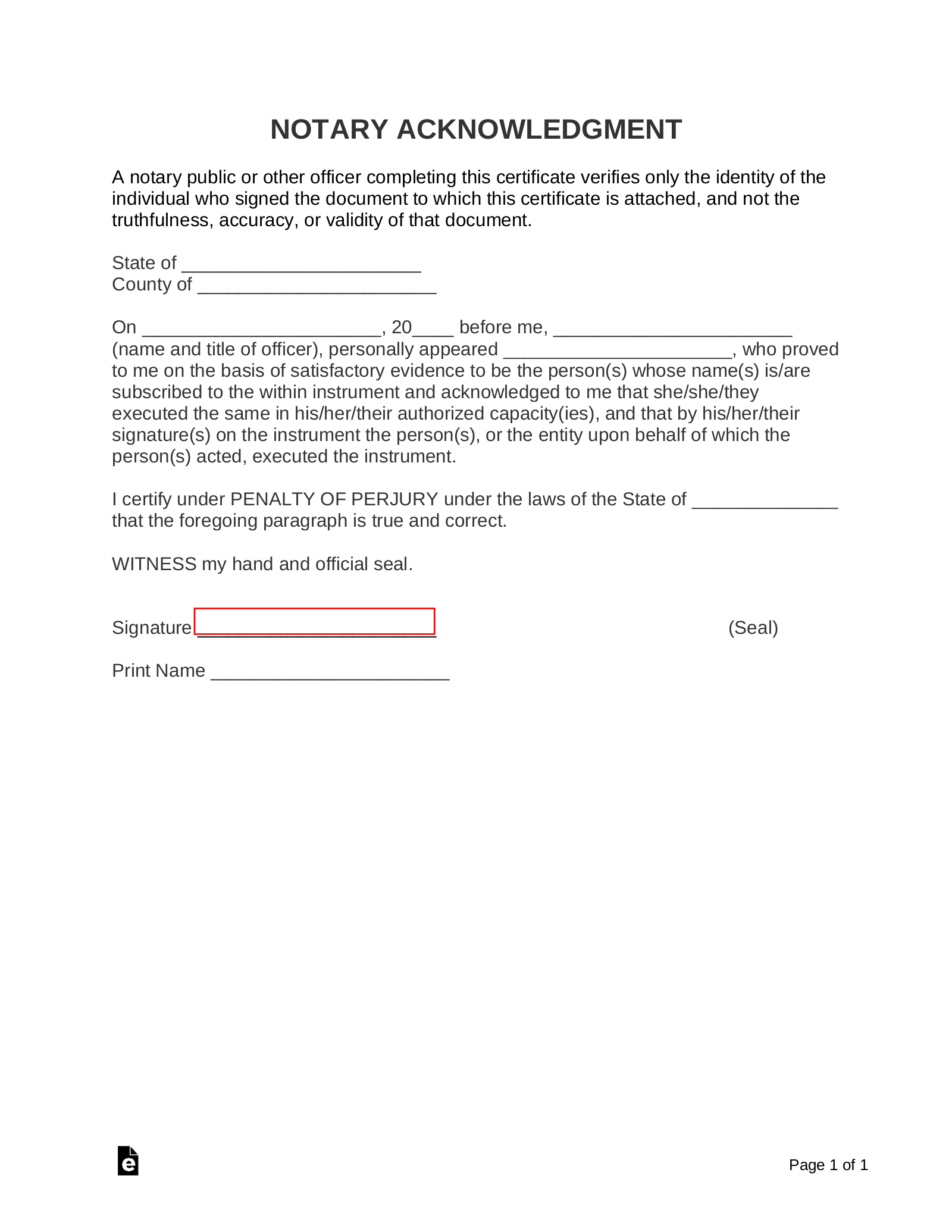 Free Notary Acknowledgment Forms PDF Word EForms Free Notary Acknowledgment Forms PDF Word EForms