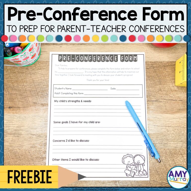 FREE Parent Teacher Conference Preview Form Teaching Exceptional Kinders