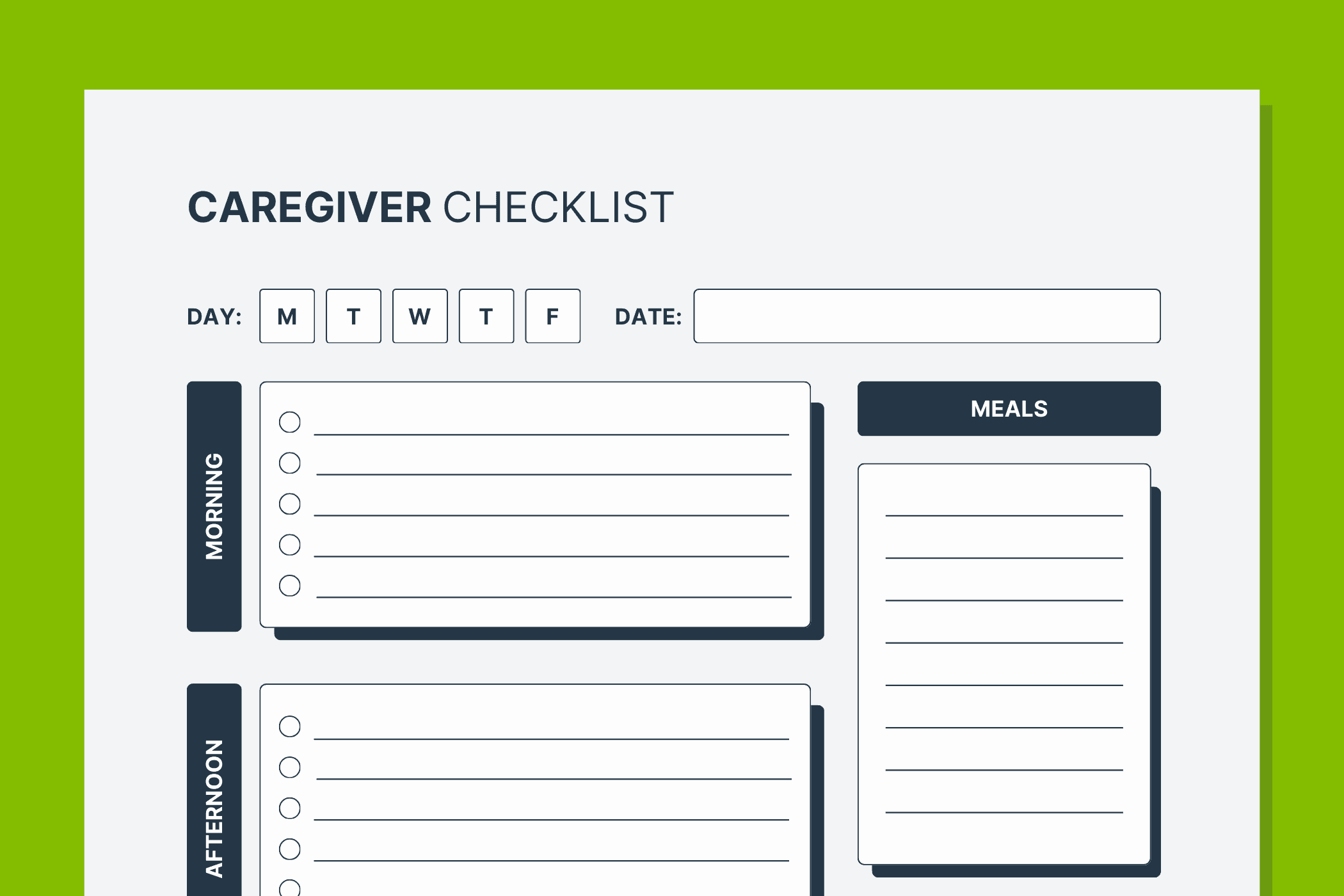 free printable caregiver forms pdf