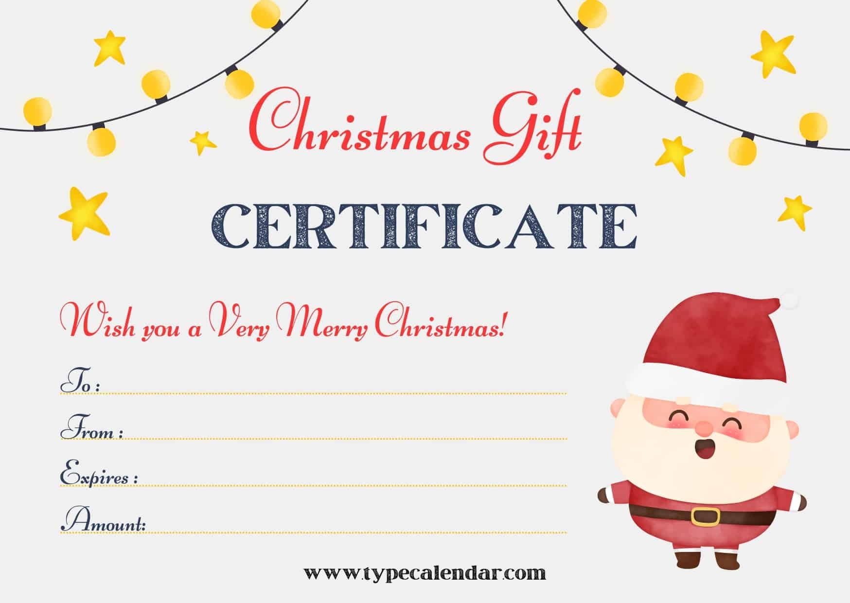 Free Printable Christmas Gift Certificate Templates PDF Word Blank Free Printable Christmas Gift Certificate Templates PDF Word Blank