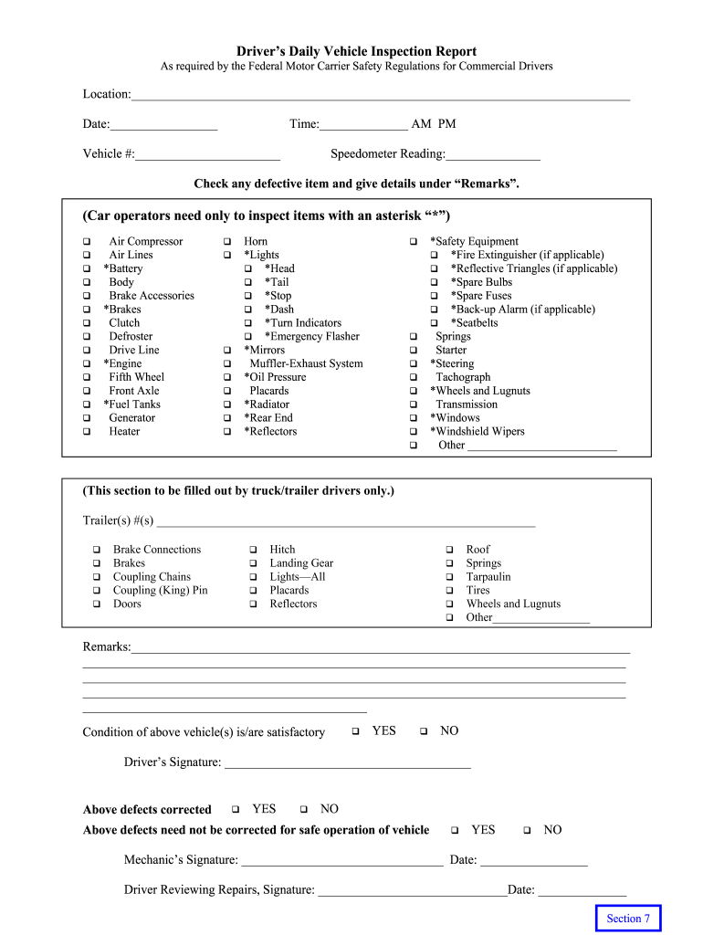 Free Printable Dot Pre Trip Inspection Form Pdf Fill Out Sign Online DocHub Free Printable Dot Pre Trip Inspection Form Pdf Fill Out Sign Online DocHub