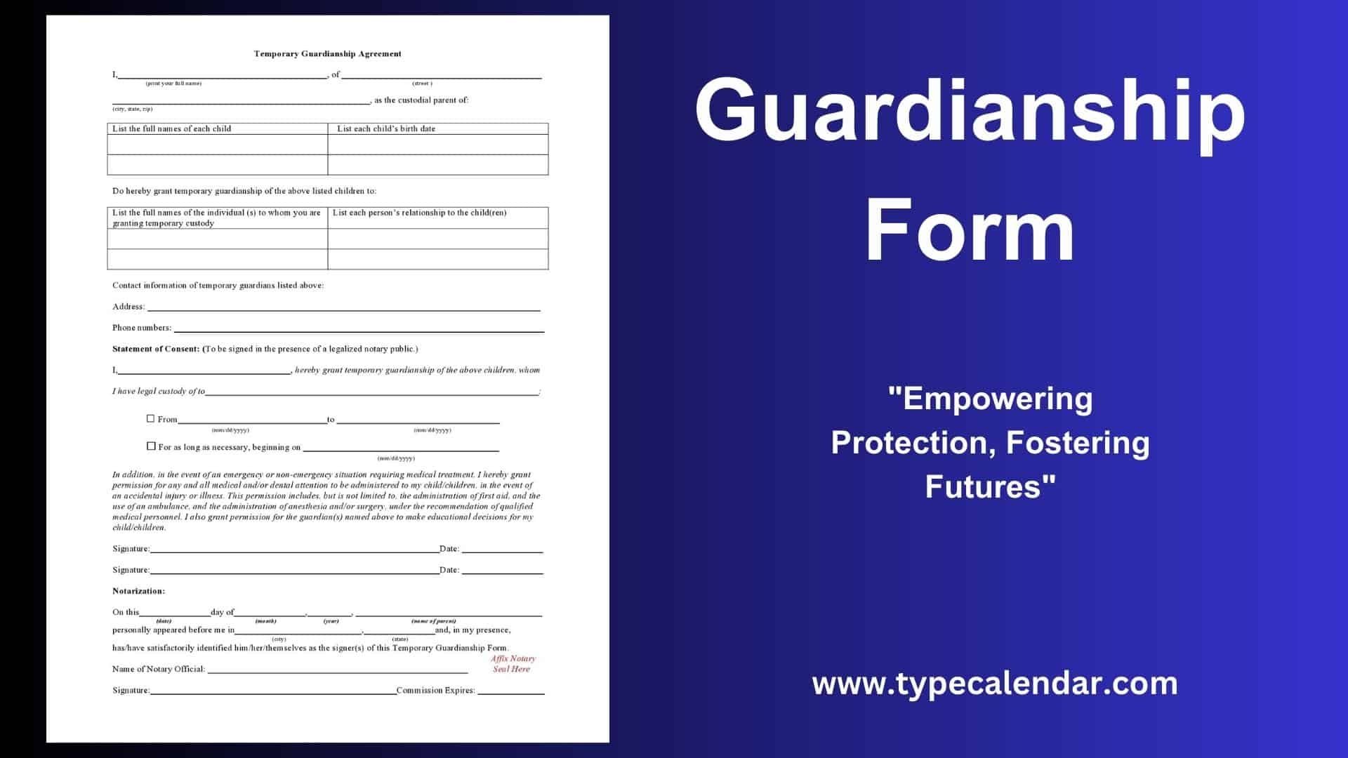 Free Printable Guardianship Form Templates PDF Word Free Printable Guardianship Form Templates PDF Word