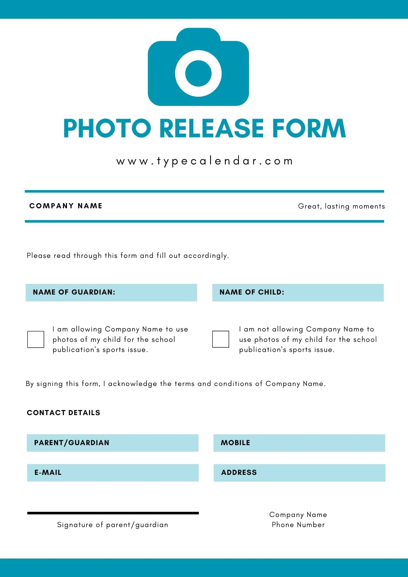 Free Printable Photo Release Form Templates Word PDF Free Printable Photo Release Form Templates Word PDF