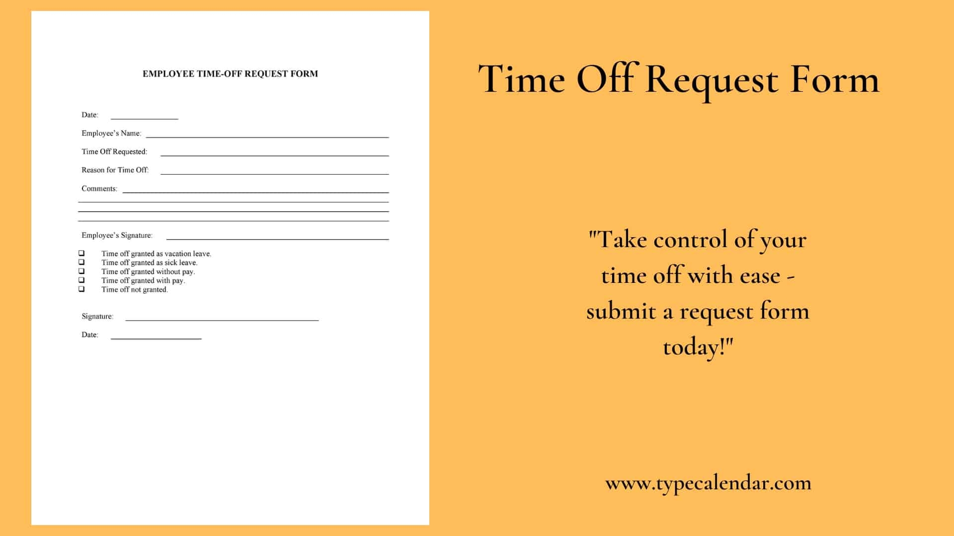 printable time off request form