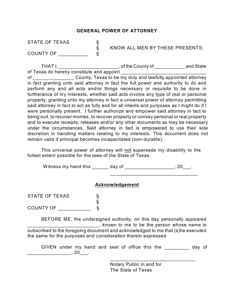 printable general power of attorney form printable general power of attorney form