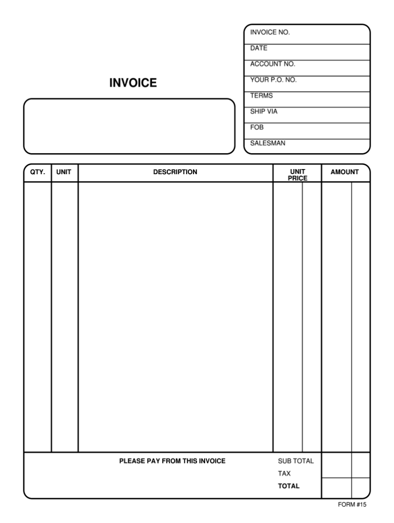 Generic Invoice Fill Out Sign Share Online PdfFiller