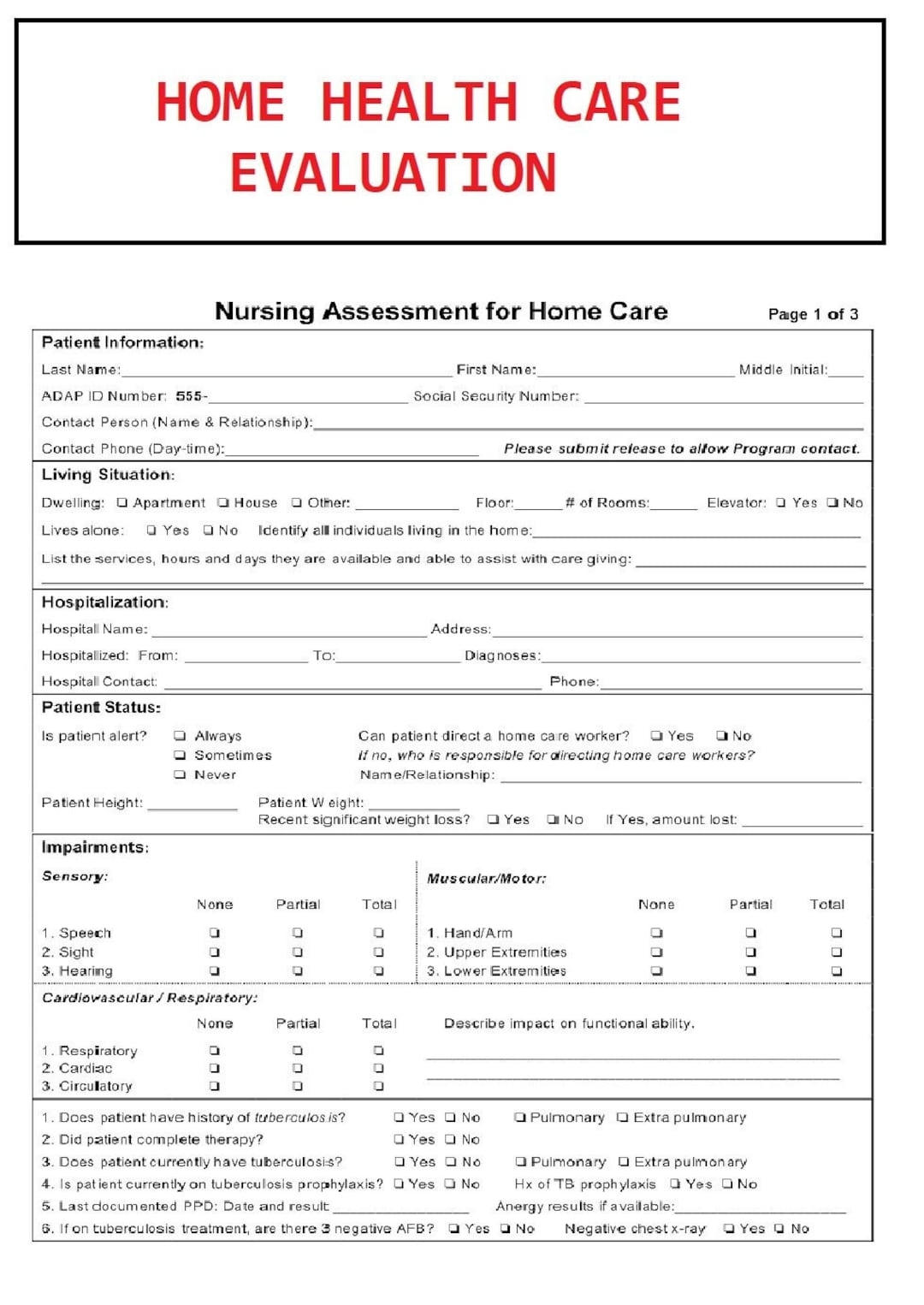 Homecare Agreement Contract Form Home Health Care Evaluation Form Etsy Homecare Agreement Contract Form Home Health Care Evaluation Form Etsy
