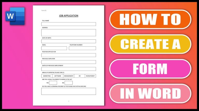 HOW TO CREATE A FORM IN WORD Make A Printable Form In Word YouTube
