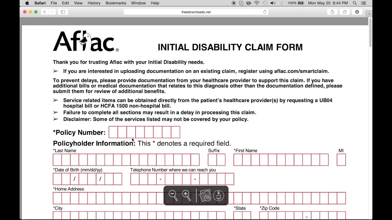 How To Fill in Aflac Claim Form YouTube
