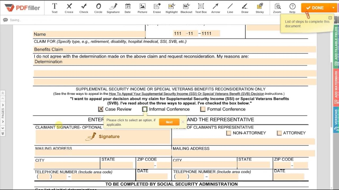 How To Fill SSA 561 U2 Request For Reconsideration With PDFfiller YouTube