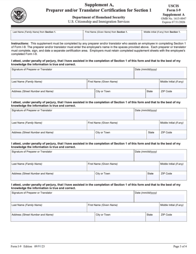 I 9 Form 2026 PDF Simple Instructions Form Download
