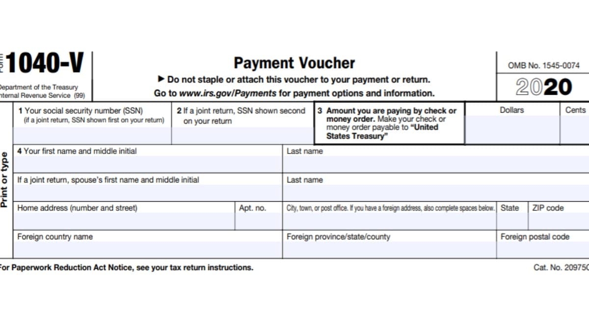 Internal Revenue Service Form 1040 V Printable Study Planner