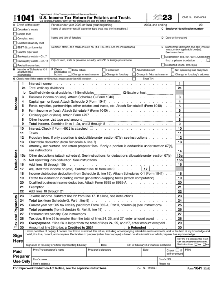 Irs Form 1041 Fill Out Sign Online DocHub