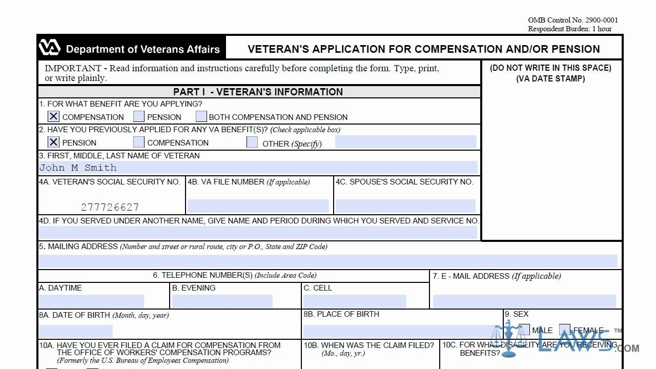 va form 21 526ez printable