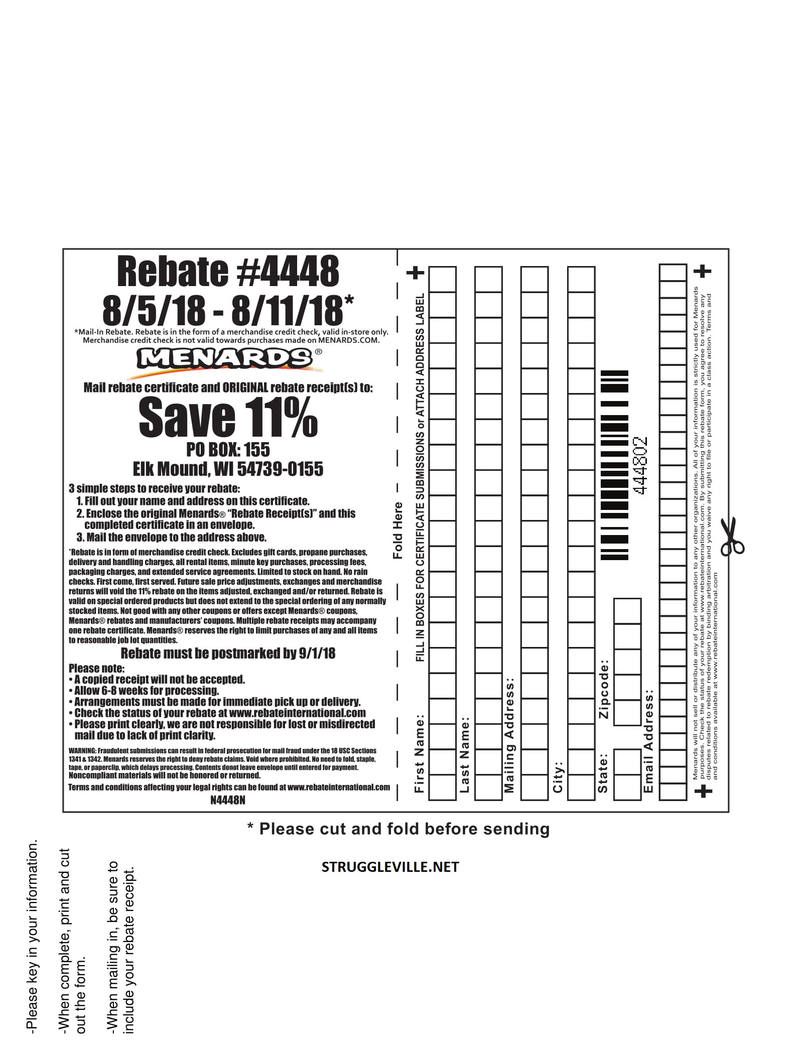 Menards Rebate Form 2323 MenardsRebateForms