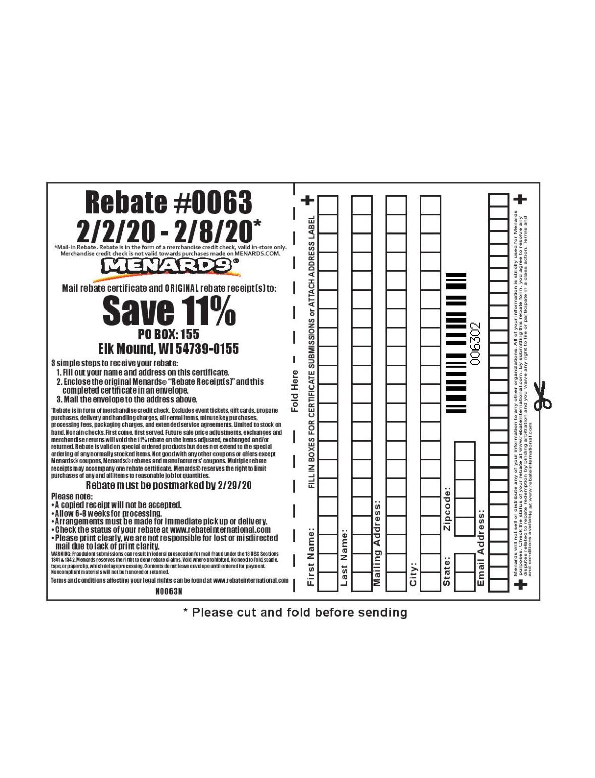 Menards Rebate Form 2323 MenardsRebateForms