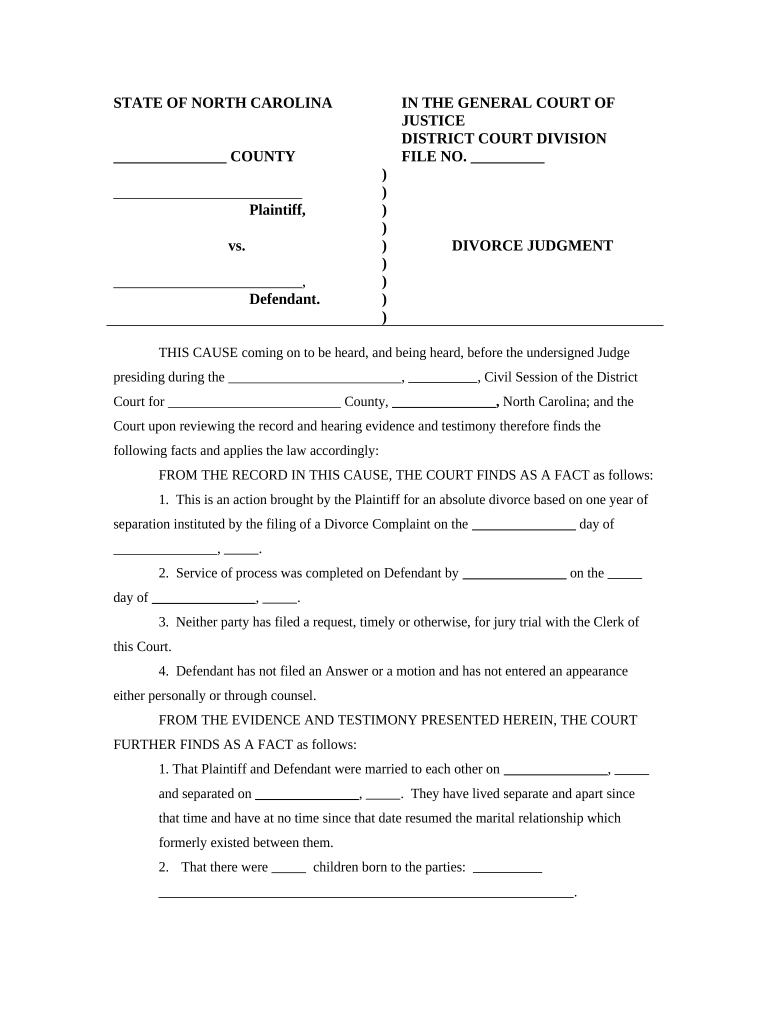 Nc Divorce Forms Pdf Fill Out Sign Online DocHub