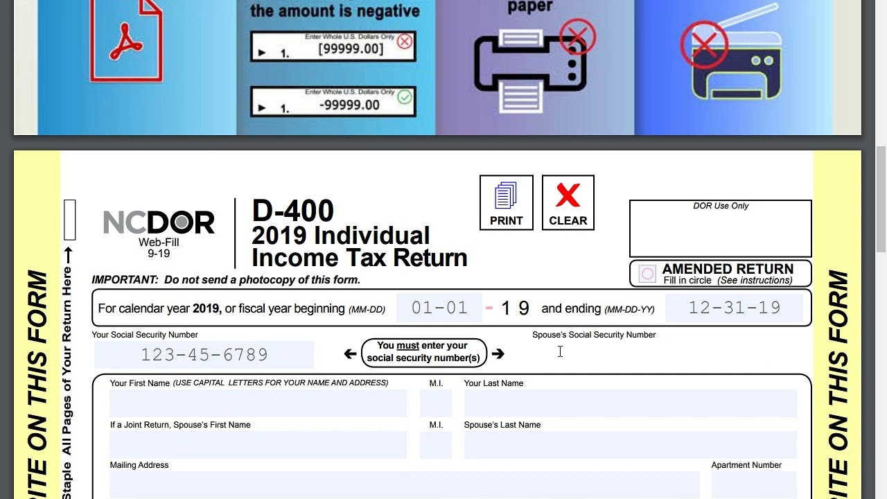 Ncdor Form D 400 Fill Out Printable PDF Forms Online