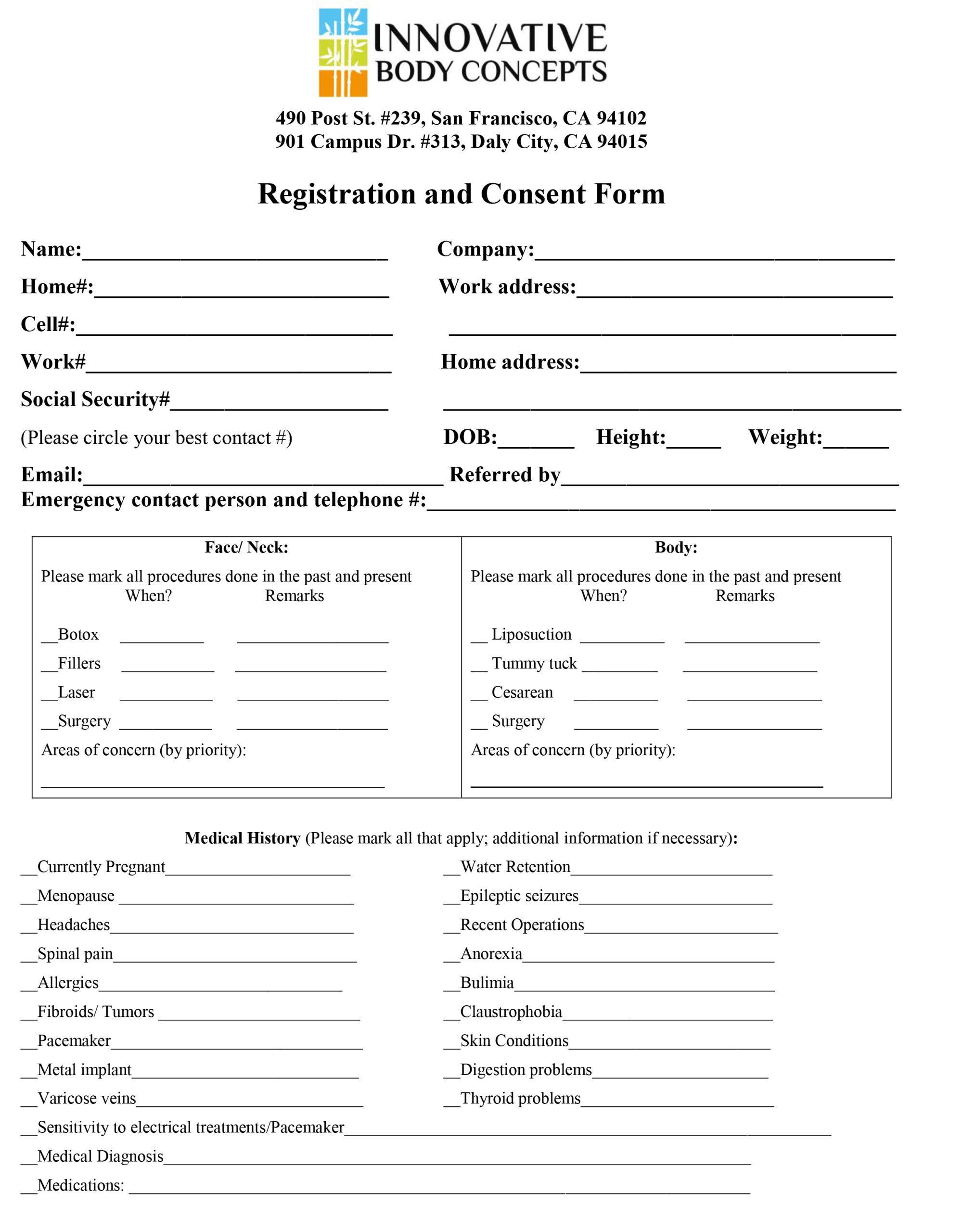 new patient forms printable