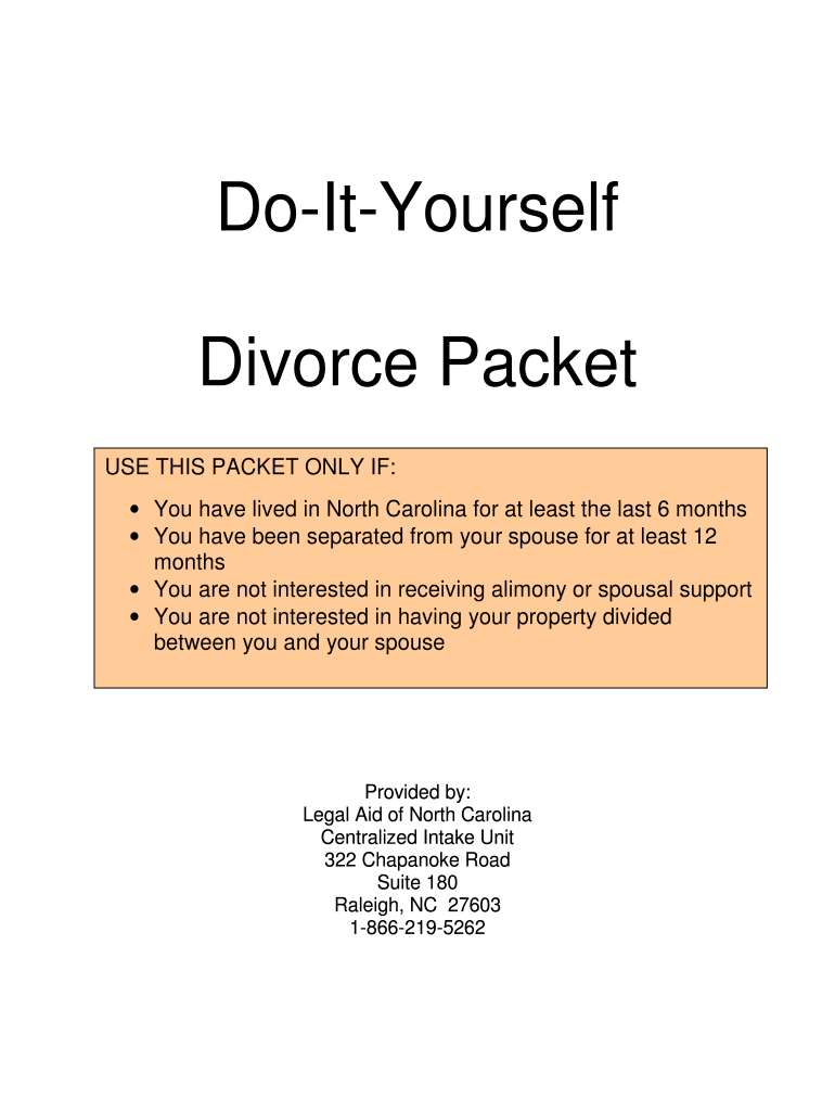 printable nc divorce forms pdf