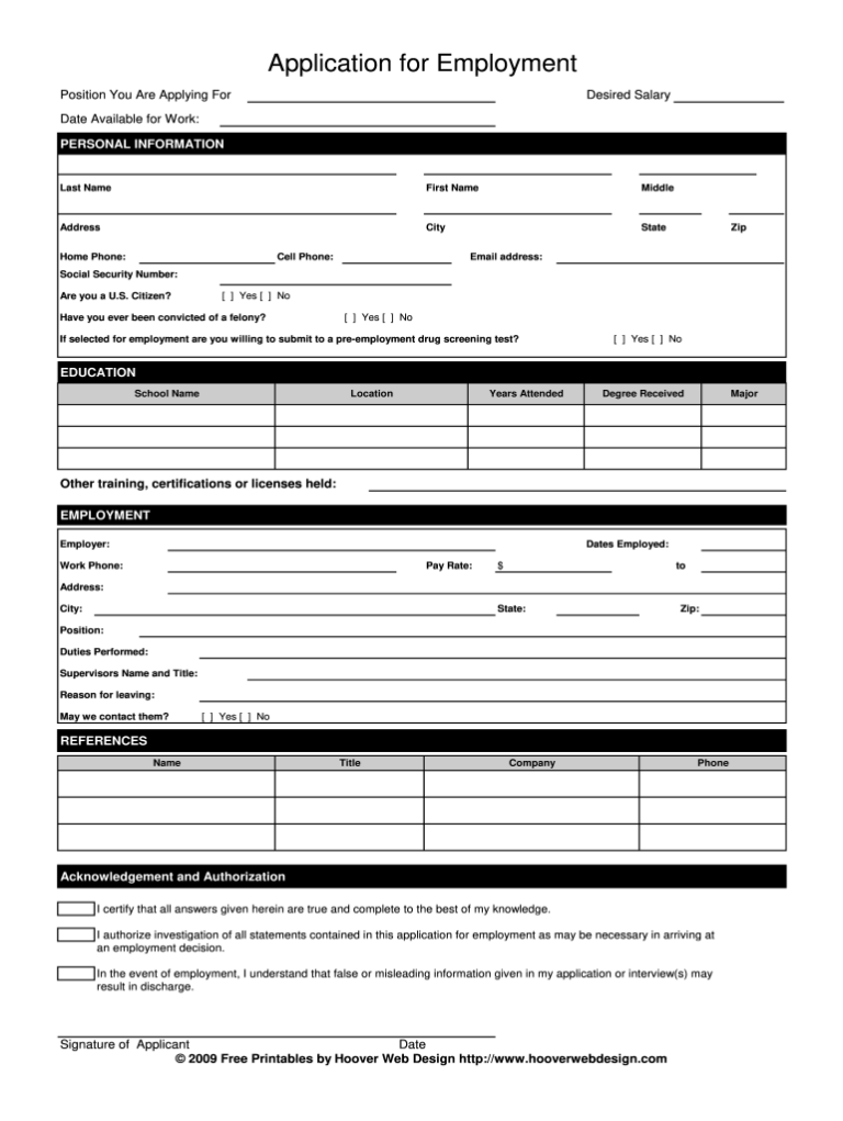 Online Application For Employment Fill Out Sign Share Online PdfFiller