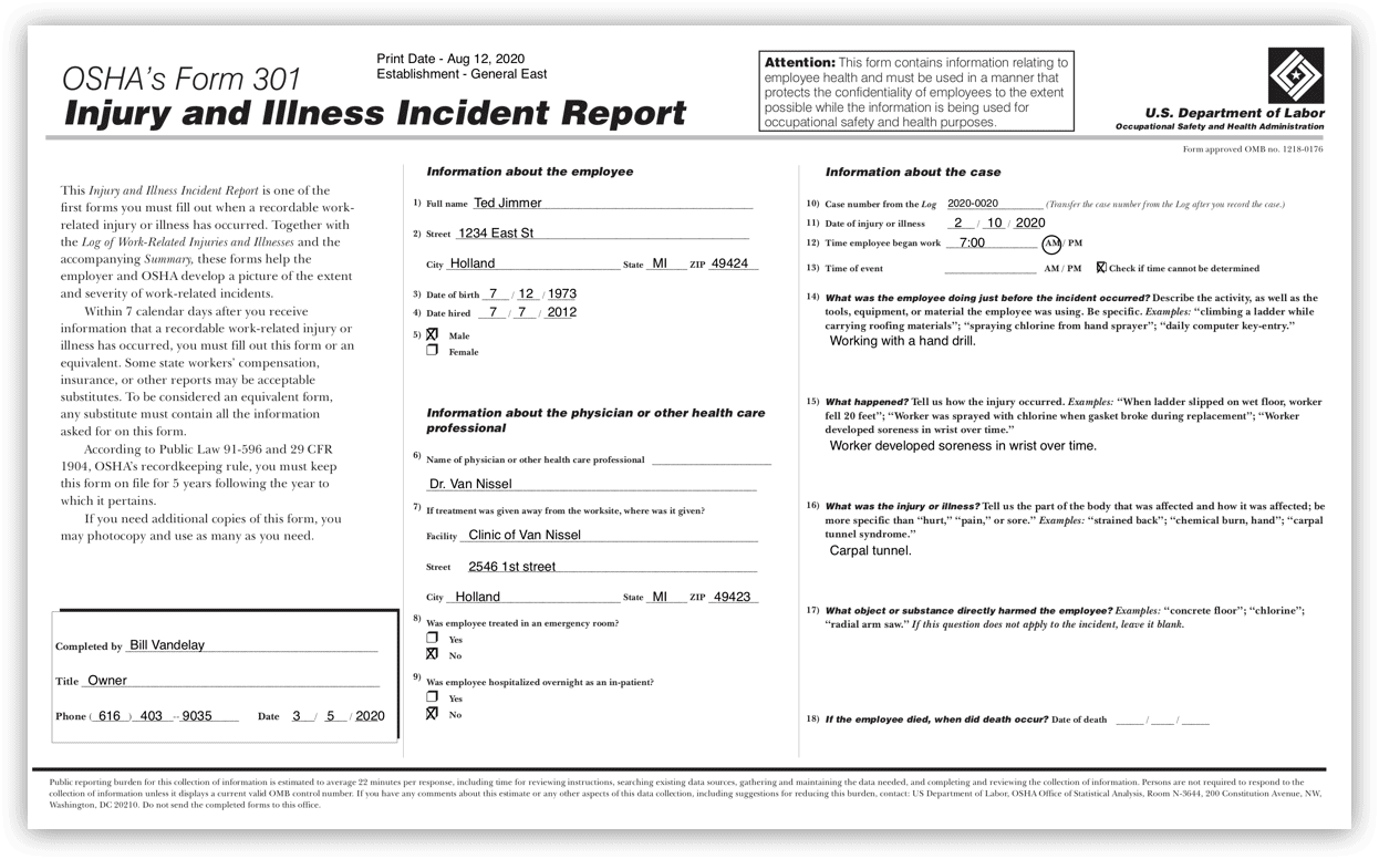 osha forms printable osha forms printable