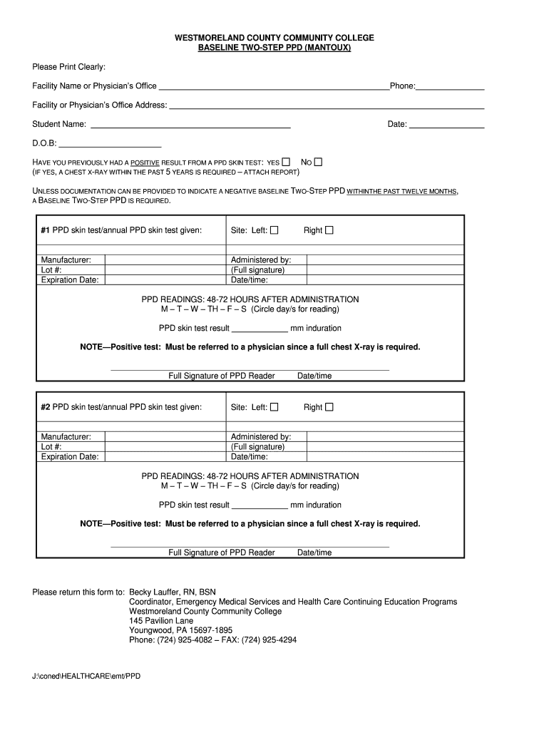PA Baseline Two Step PPD Fill Out Sign Share Online PdfFiller PA Baseline Two Step PPD Fill Out Sign Share Online PdfFiller