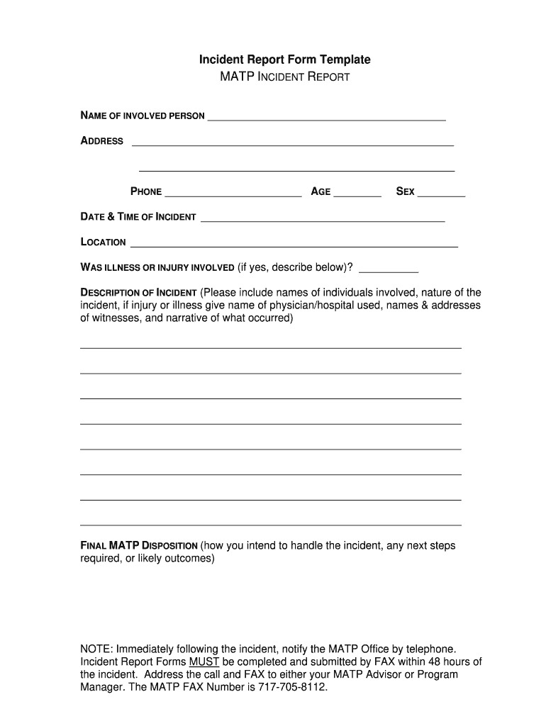 free printable incident report form free printable incident report form