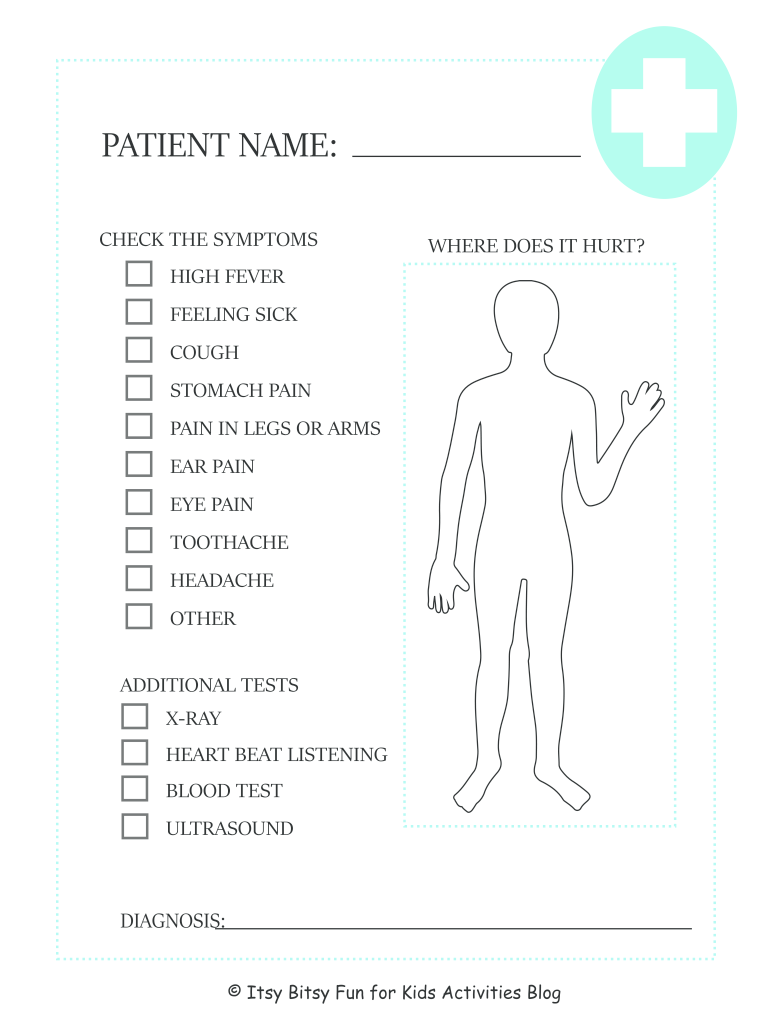 play printables pretend doctor forms play printables pretend doctor forms