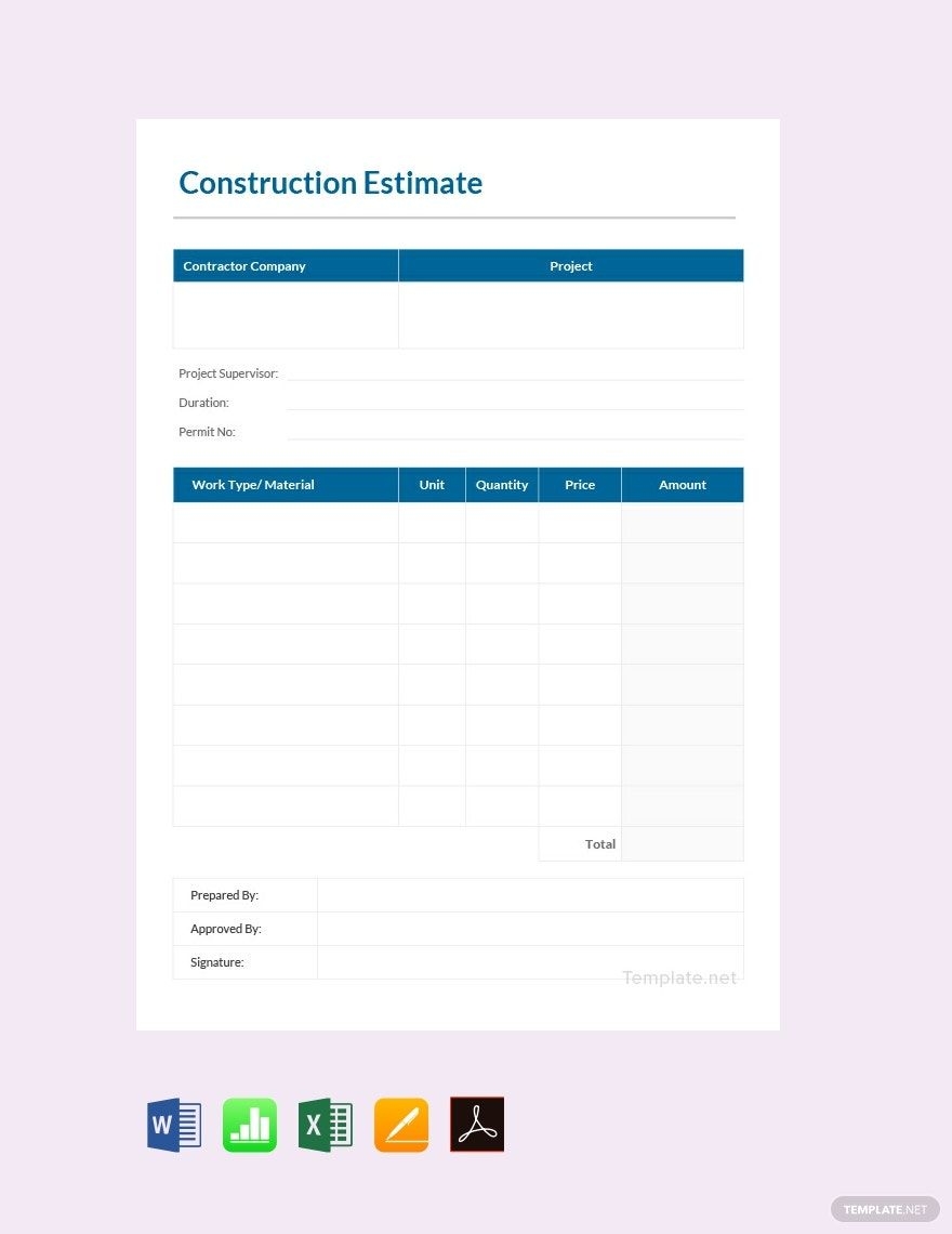 free printable estimate forms free printable estimate forms
