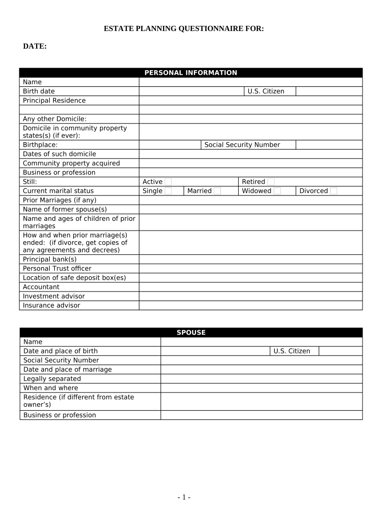 Printable Estate Planning Forms Fill Out Sign Online DocHub